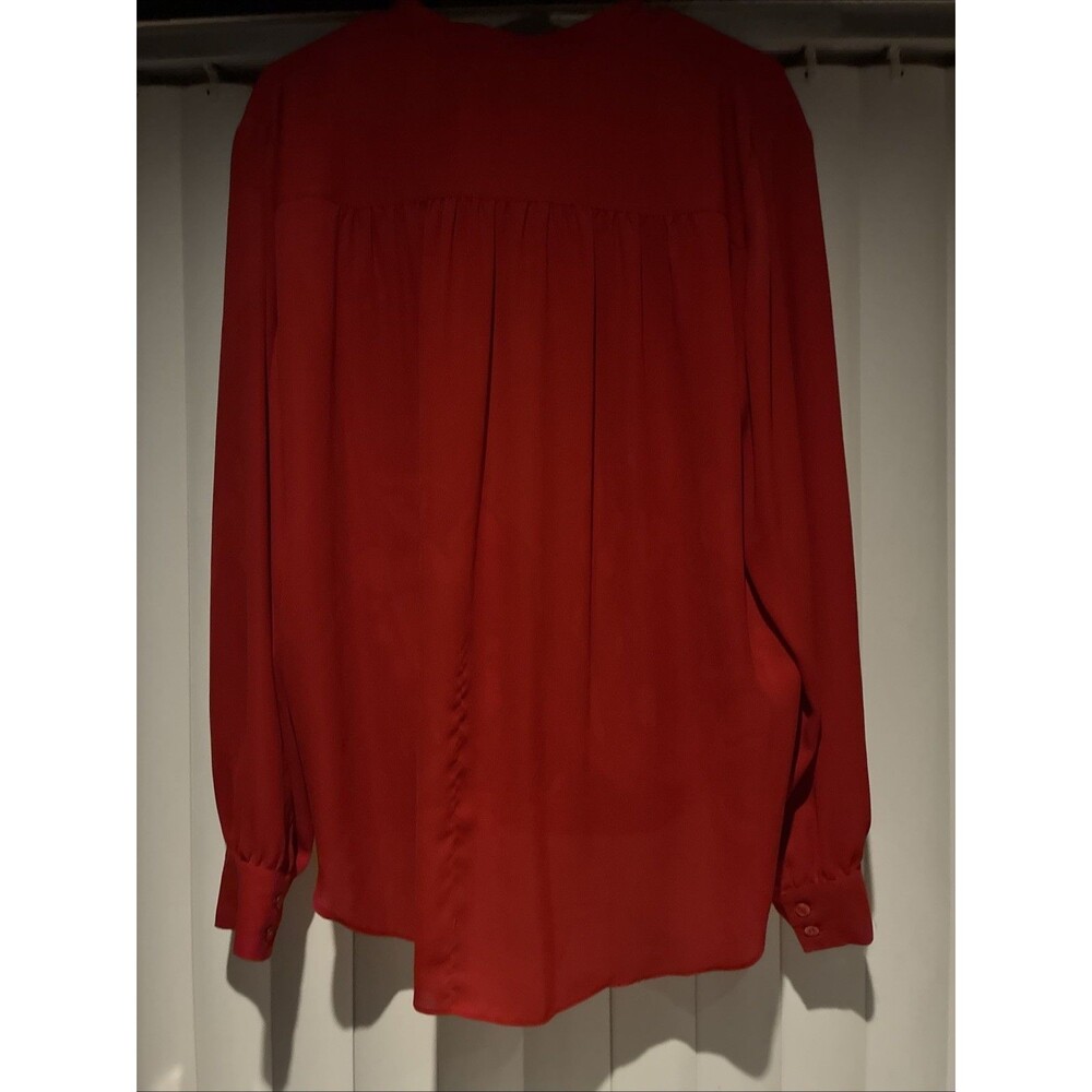 INC Red Wrap-Front High Low Blouse-long Sleeves-Red- 18W - Picture 7 of 9